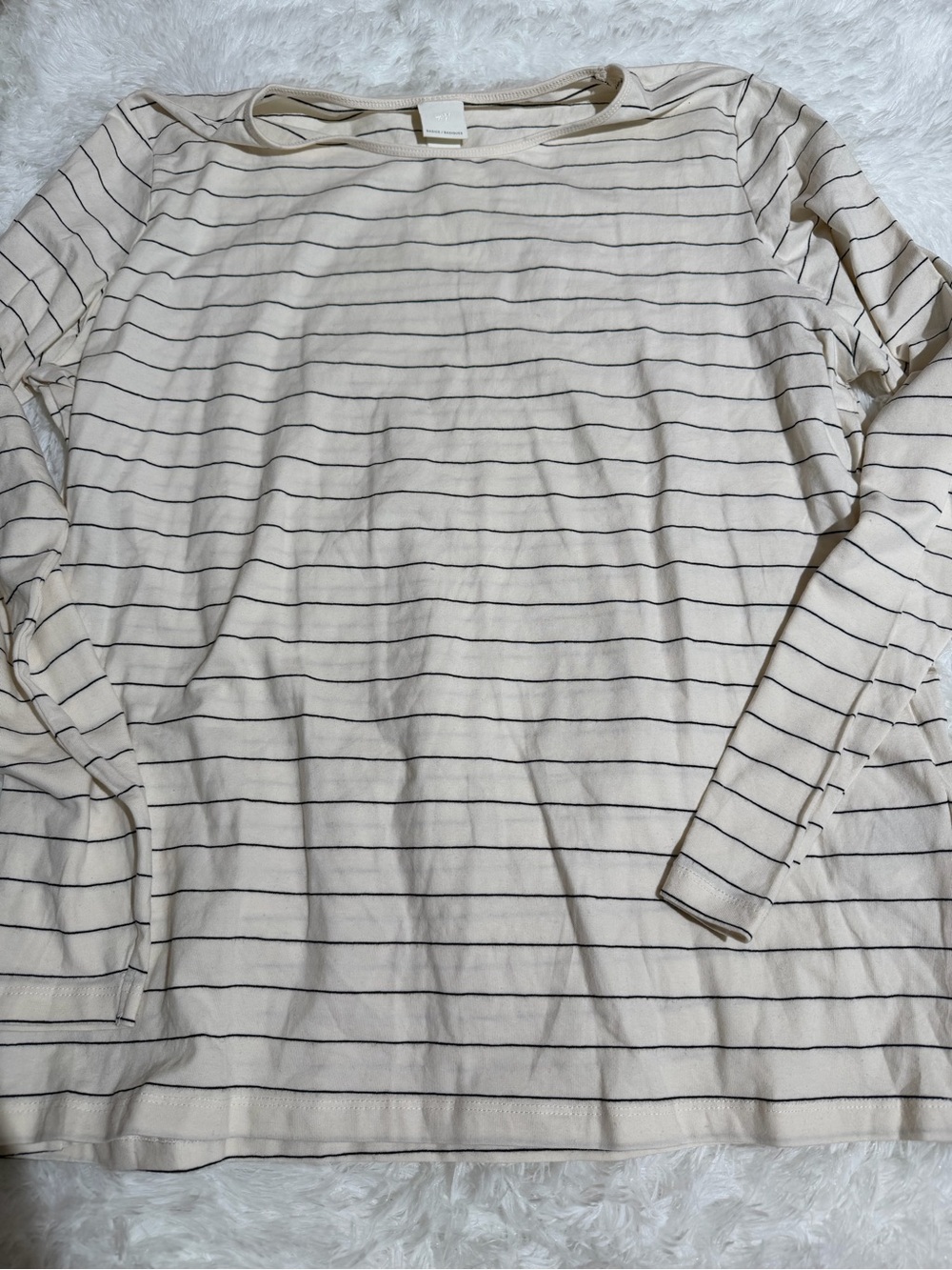NWT H&M XXL Long-Sleeve Striped Shirt white blue thin soft top shirt comfortable